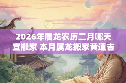 2026年属龙农历二月哪天宜搬家 本月属龙搬家黄道吉日