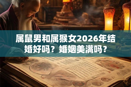 属鼠男和属猴女2026年结婚好吗？婚姻美满吗？