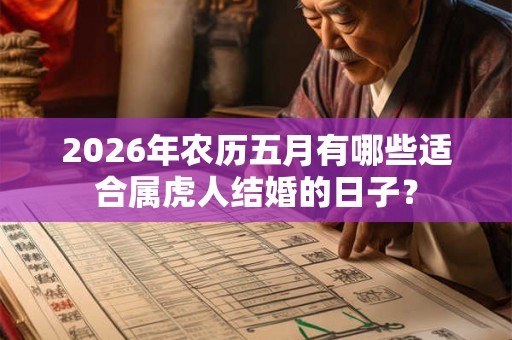 2026年农历五月有哪些适合属虎人结婚的日子？