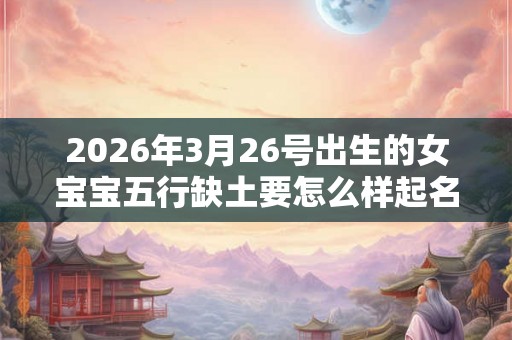 2026年3月26号出生的女宝宝五行缺土要怎么样起名字 2026年3月26号出生的女宝宝五行缺土要怎么样起名字