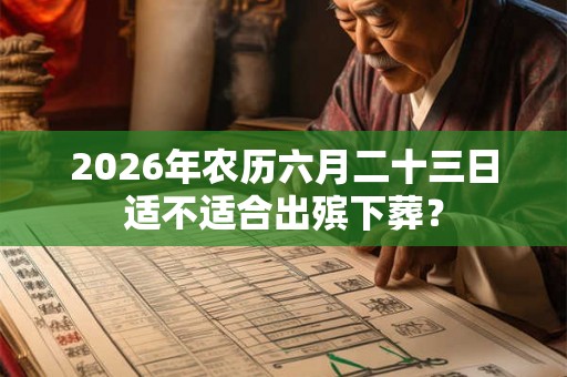 2026年农历六月二十三日适不适合出殡下葬？