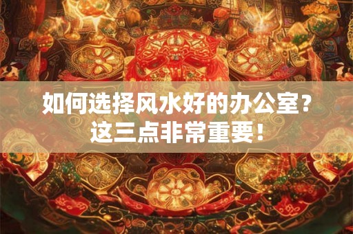 如何选择风水好的办公室？这三点非常重要！