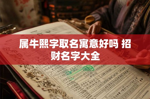 属牛熙字取名寓意好吗 招财名字大全
