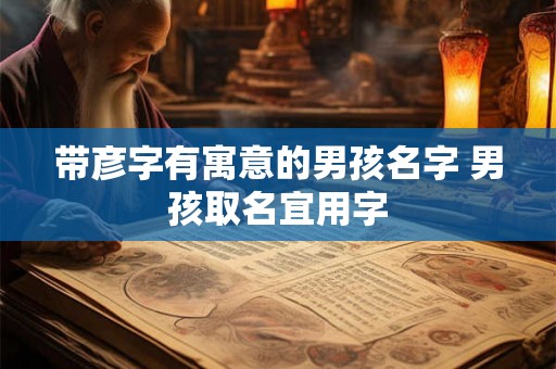 带彦字有寓意的男孩名字 男孩取名宜用字