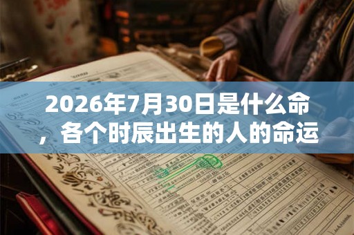 2026年7月30日是什么命，各个时辰出生的人的命运