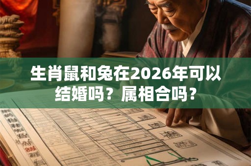 生肖鼠和兔在2026年可以结婚吗？属相合吗？