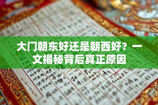 大门朝东好还是朝西好？一文揭秘背后真正原因