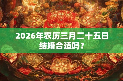2026年农历三月二十五日结婚合适吗？