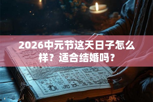 2026中元节这天日子怎么样？适合结婚吗？