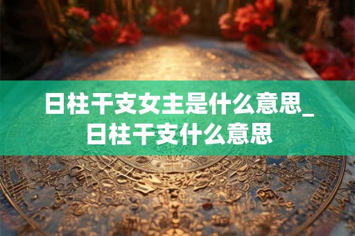 日柱干支女主是什么意思_日柱干支什么意思