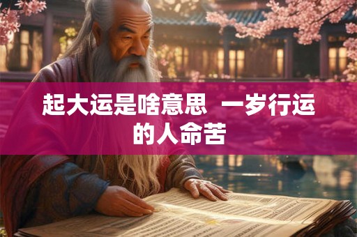 起大运是啥意思  一岁行运的人命苦