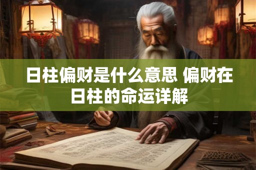 日柱偏财是什么意思 偏财在日柱的命运详解