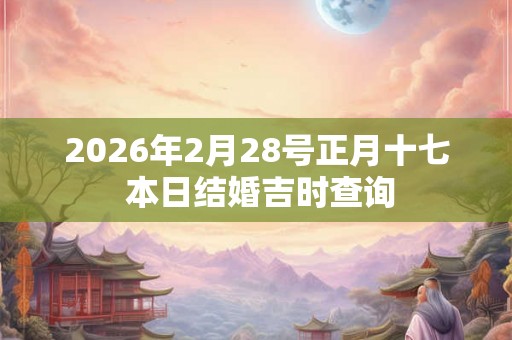 2026年2月28号正月十七 本日结婚吉时查询