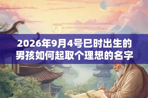 2026年9月4号巳时出生的男孩如何起取个理想的名字，五行属什么