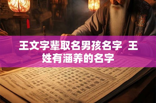 王文字辈取名男孩名字 王姓有涵养的名字 王文字辈取名男孩名字 王姓有涵养的名字