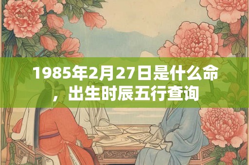 1985年2月27日是什么命,出生时辰五行查询 1985年2月27日是什么命,出生时辰五行查询
