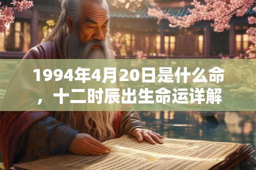 1994年4月20日是什么命，十二时辰出生命运详解