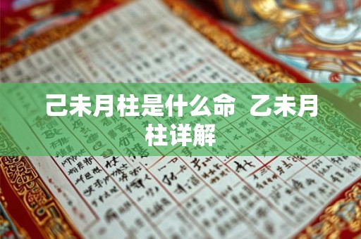 己未月柱是什么命  乙未月柱详解