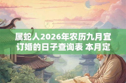 属蛇人2026年农历九月宜订婚的日子查询表 本月定亲吉日盘点