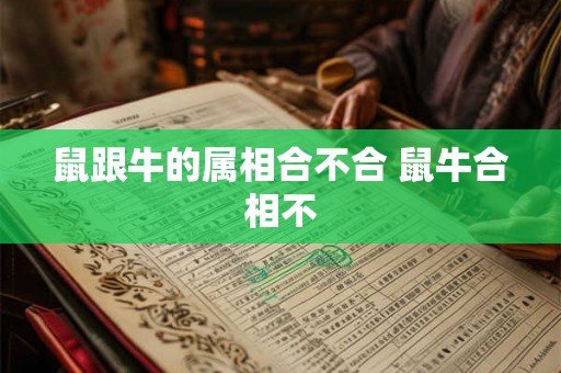 鼠跟牛的属相合不合 鼠牛合相不
