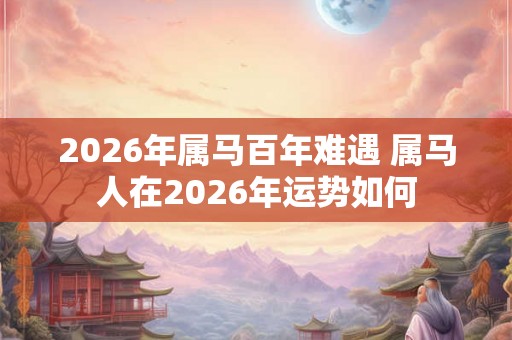 2026年属马百年难遇 属马人在2026年运势如何