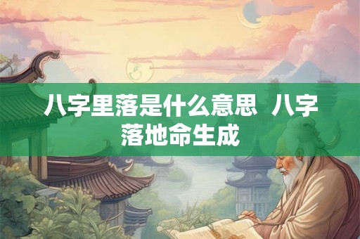 八字里落是什么意思  八字落地命生成