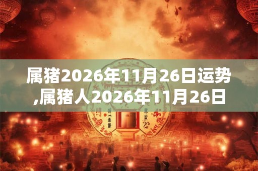 属猪2026年11月26日运势,属猪人2026年11月26日财运,生肖猪2026年11月26日运势