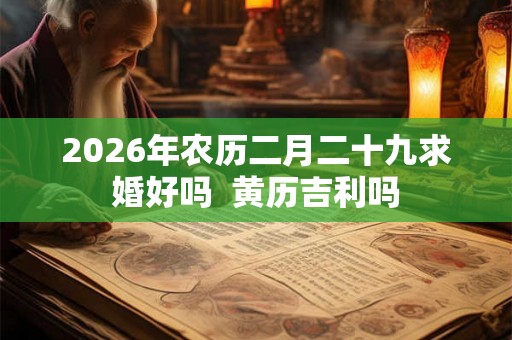 2026年农历二月二十九求婚好吗  黄历吉利吗