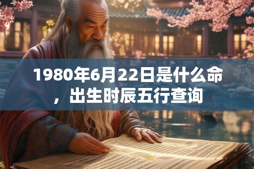 1980年6月22日是什么命，出生时辰五行查询