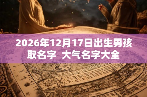 2026年12月17日出生男孩取名字  大气名字大全