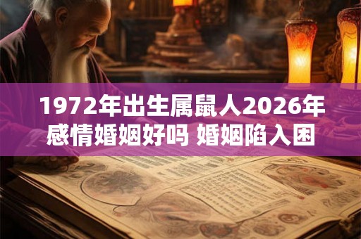 1972年出生属鼠人2026年感情婚姻好吗 婚姻陷入困境怎么办