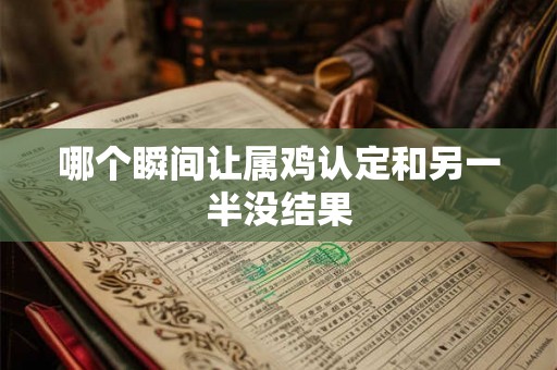 哪个瞬间让属鸡认定和另一半没结果