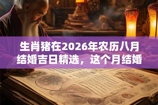 生肖猪在2026年农历八月结婚吉日精选，这个月结婚好不好？