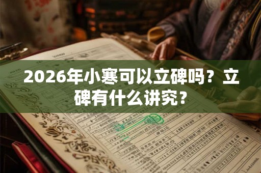 2026年小寒可以立碑吗？立碑有什么讲究？