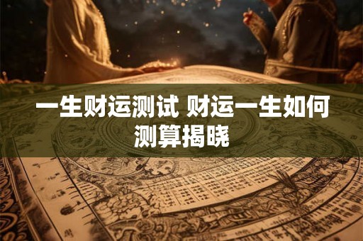 一生财运测试 财运一生如何测算揭晓