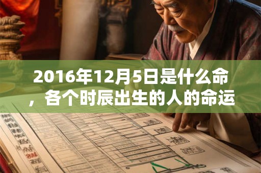 2016年12月5日是什么命，各个时辰出生的人的命运