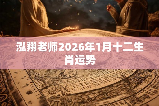 泓翔老师2026年1月十二生肖运势