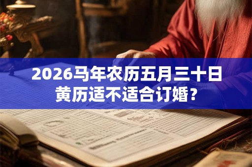 2026马年农历五月三十日黄历适不适合订婚？