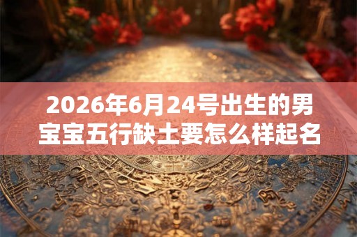 2026年6月24号出生的男宝宝五行缺土要怎么样起名字