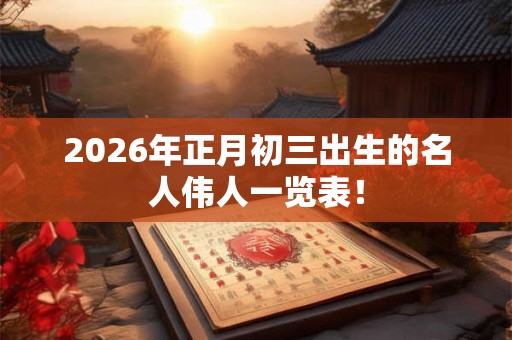 2026年正月初三出生的名人伟人一览表! 2026年正月初三出生的名人伟人一览表!