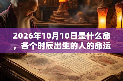 2026年10月10日是什么命，各个时辰出生的人的命运
