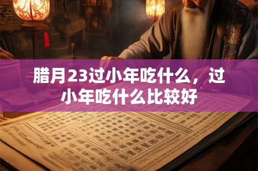 腊月23过小年吃什么，过小年吃什么比较好