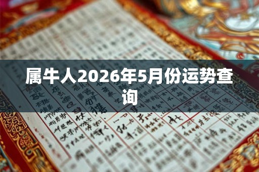 属牛人2026年5月份运势查询