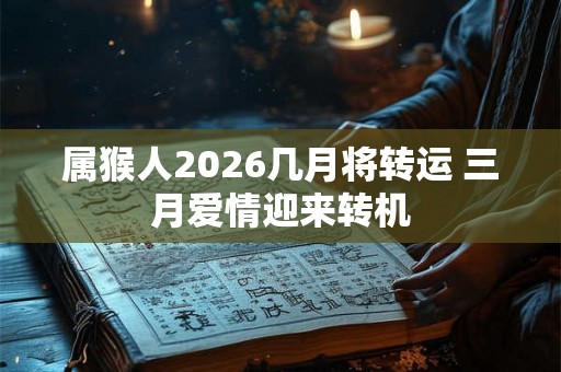 属猴人2026几月将转运 三月爱情迎来转机 属猴人2026几月将转运 三月爱情迎来转机