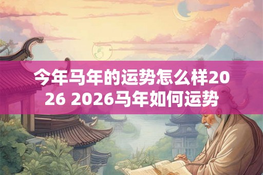 今年马年的运势怎么样2026 2026马年如何运势