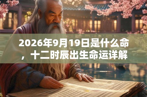 2026年9月19日是什么命，十二时辰出生命运详解