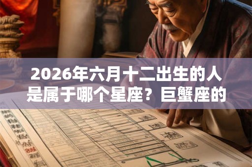 2026年六月十二出生的人是属于哪个星座？巨蟹座的特点