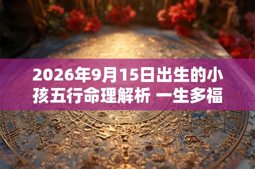 2026年9月15日出生的小孩五行命理解析 一生多福多禄 2026年9月15日出生的小孩五行命理解析 一生多福多禄