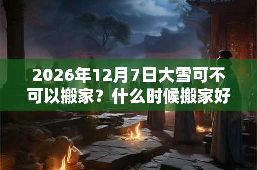 2026年12月7日大雪可不可以搬家？什么时候搬家好？