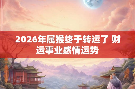 2026年属猴终于转运了 财运事业感情运势
